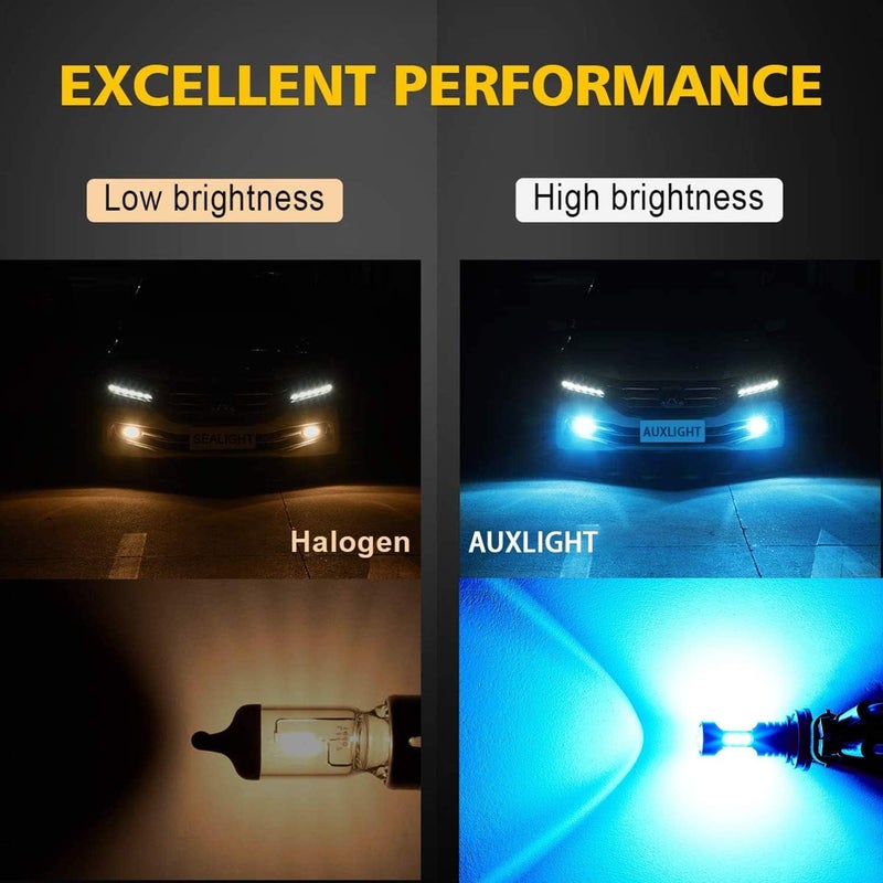 AUXLIGHT مصابيح ضباب LED H1 DRL، 3000 لومن مصابيح استبدال ساطعة للغاية للسيارات والشاحنات، أزرق جليدي - Image 3